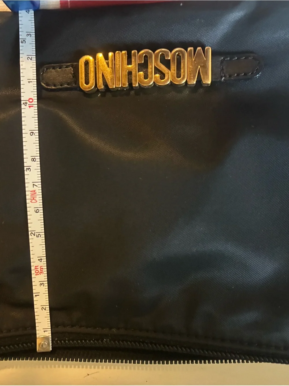 Moschino by Redwall Vintage 1992 Black wNylon Zip Pouch